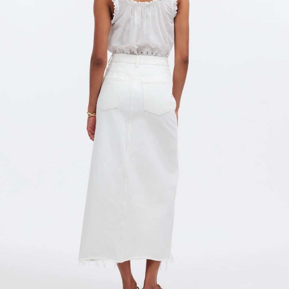 Madewell White Denim Maxi Skirt - Picture 2 of 8